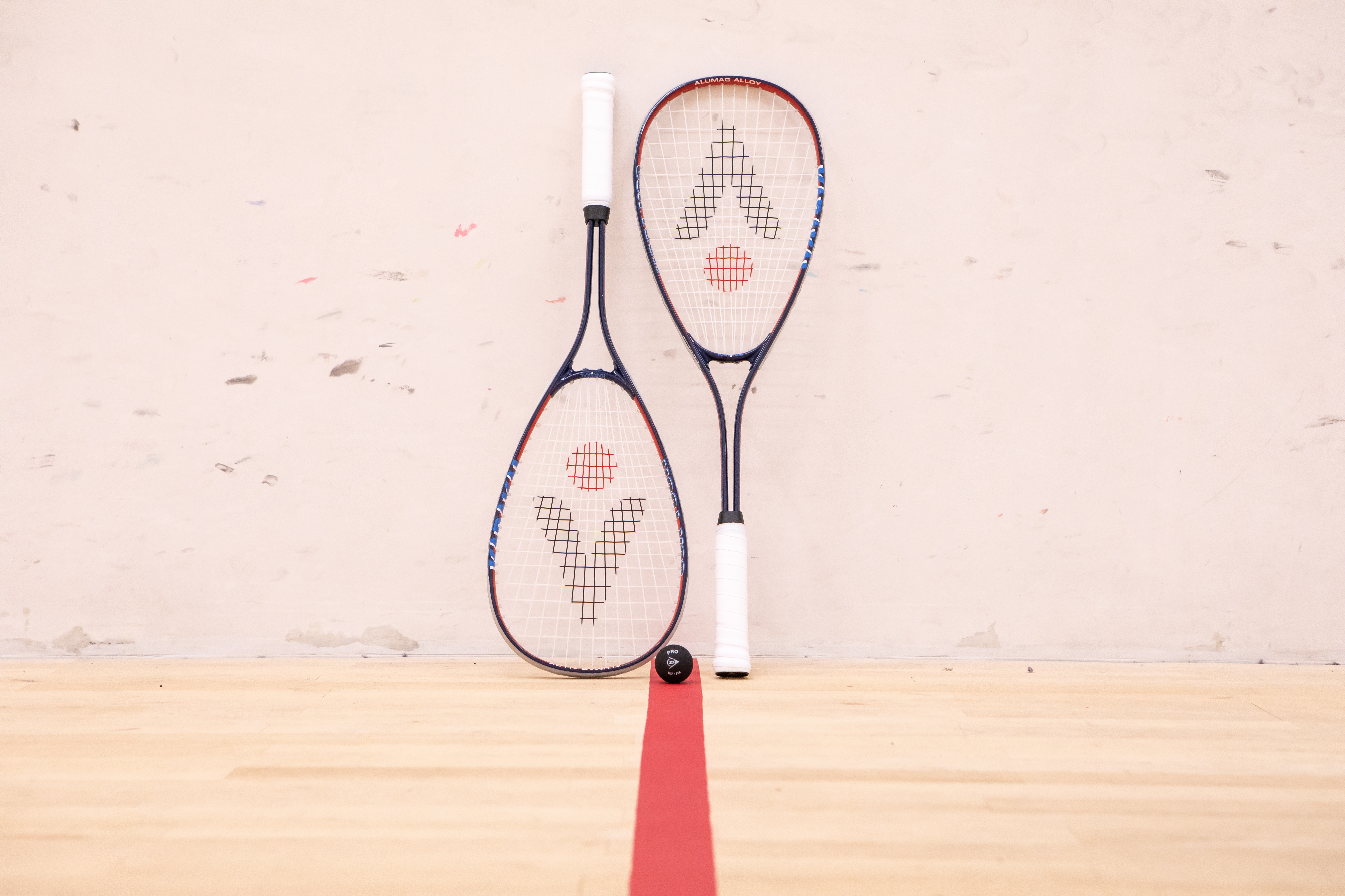 England Squash equipment on court